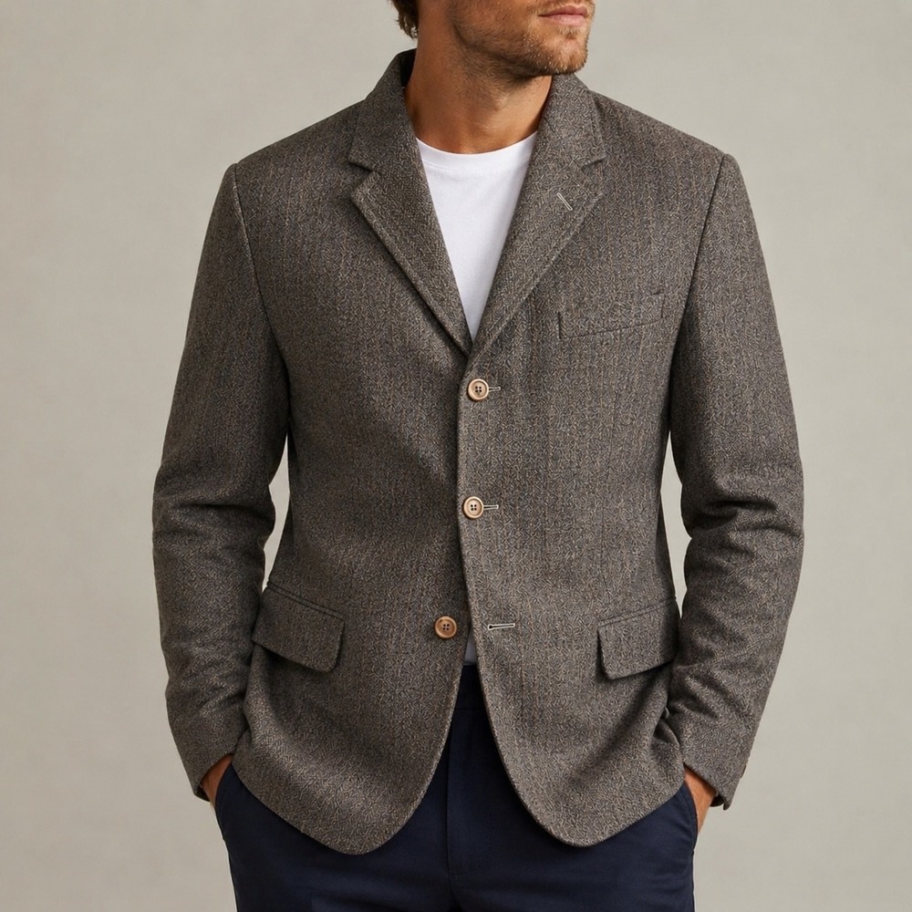 Cerruti 1881 Mens Grey Orange Pinstripe Wool Blazer Jacket Made in Italy‎ IT 50